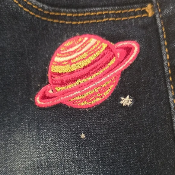 Kids Denim Jeans with Embroidered Accents - Picture 2 of 7